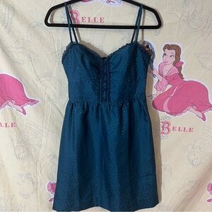 American Eagle Outfitters Dark Teal Smocked Dress